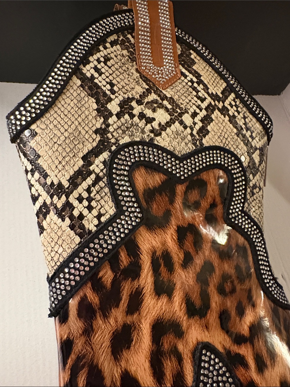 Cape Robbin Leopard, Zebra & Snakeskin Mixed-Print Stiletto Ankle Boot - Picture 3 of 6